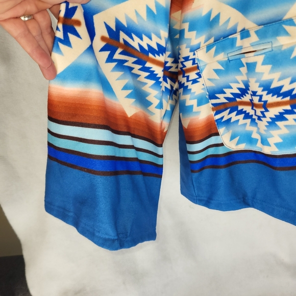 Blue Navajo Style Oversized Jacket - Picture 5 of 12